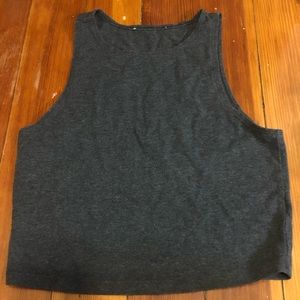 Dark Grey tank crew neck crop top